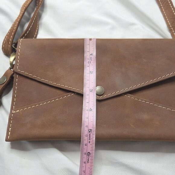 Portland Leather Goods Brown Crossbody Envelope Purse - Picture 4 of 13